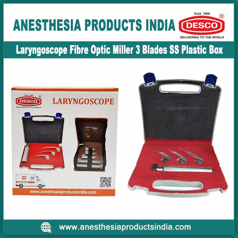 Laryngoscope-Fibre-Optic-Miller-3-Blades-SS-Plastic-Box